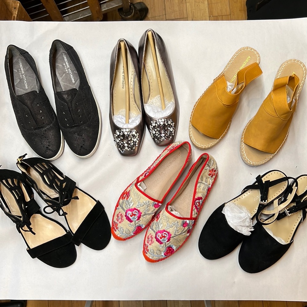 Six pair women’s Adrienne Vittadini shoes, size 6, medium